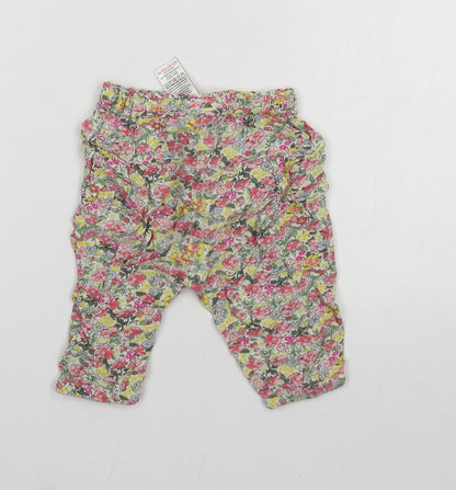 NEXT Girls Pink Floral  Jogger Trousers Size 3-6 Months
