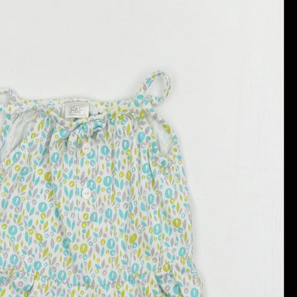 F&F Girls White Polka Dot Jersey Romper One-Piece Size 3-6 Months
