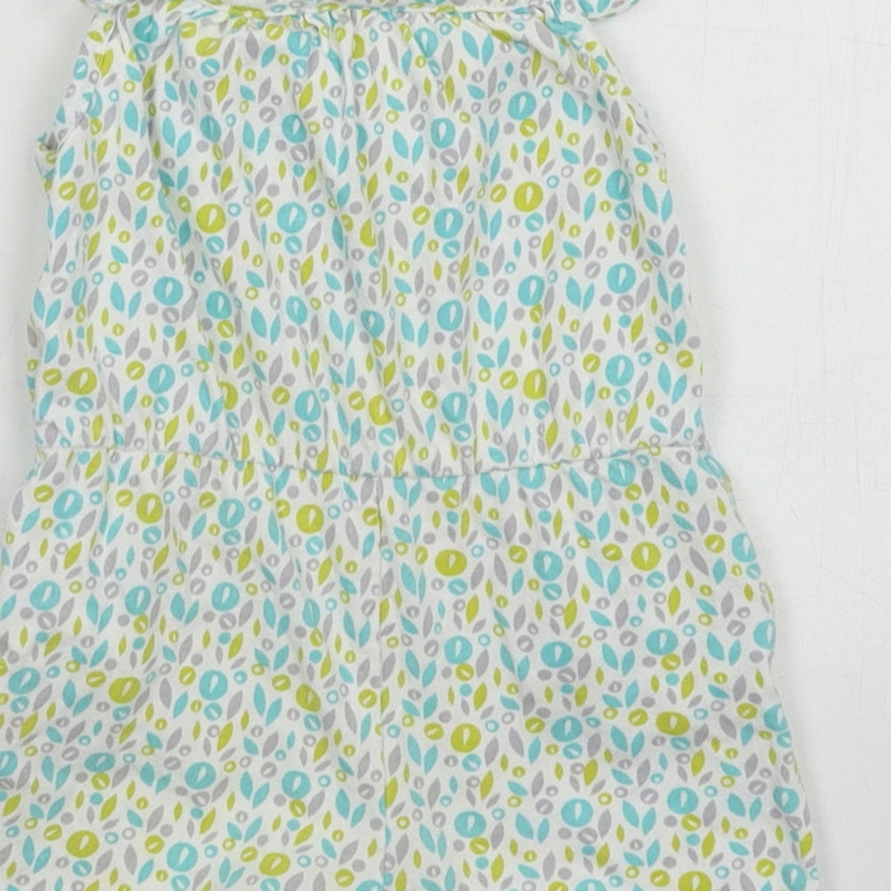 F&F Girls White Polka Dot Jersey Romper One-Piece Size 3-6 Months
