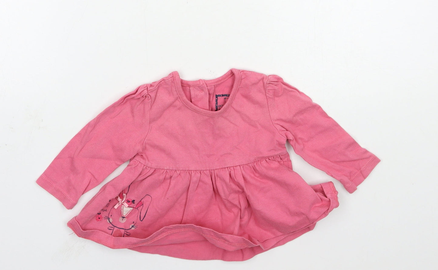Earlydays Girls Pink Geometric Jersey Basic T-Shirt Size 3-6 Months  - Rabbit