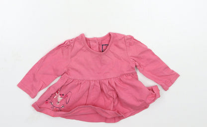 Earlydays Girls Pink Geometric Jersey Basic T-Shirt Size 3-6 Months  - Rabbit