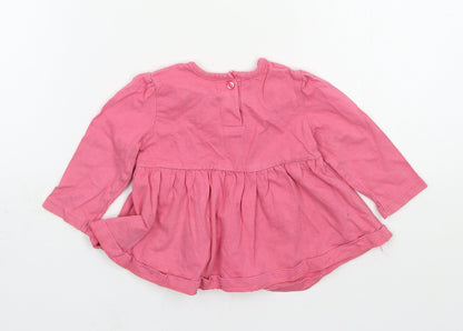 Earlydays Girls Pink Geometric Jersey Basic T-Shirt Size 3-6 Months  - Rabbit