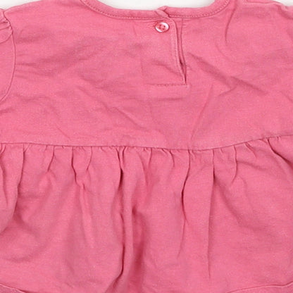 Earlydays Girls Pink Geometric Jersey Basic T-Shirt Size 3-6 Months  - Rabbit