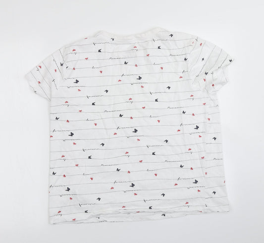 Primark Womens White Striped  Basic T-Shirt Size L