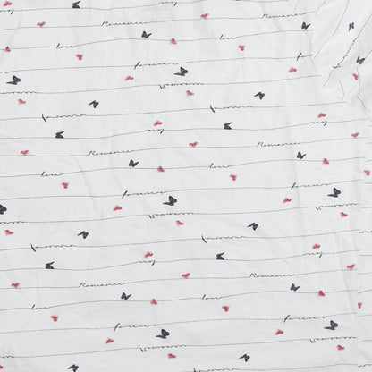 Primark Womens White Striped  Basic T-Shirt Size L