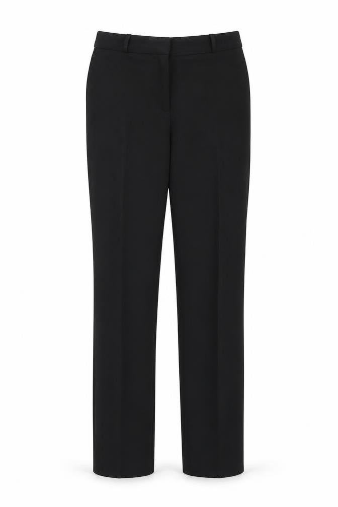 Front view of H&M women’s black dress pants trousers, size UK 6, 28-inch leg