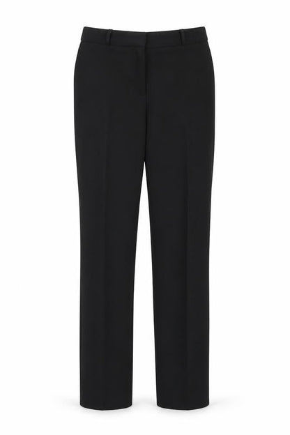 Front view of H&M women’s black dress pants trousers, size UK 6, 28-inch leg