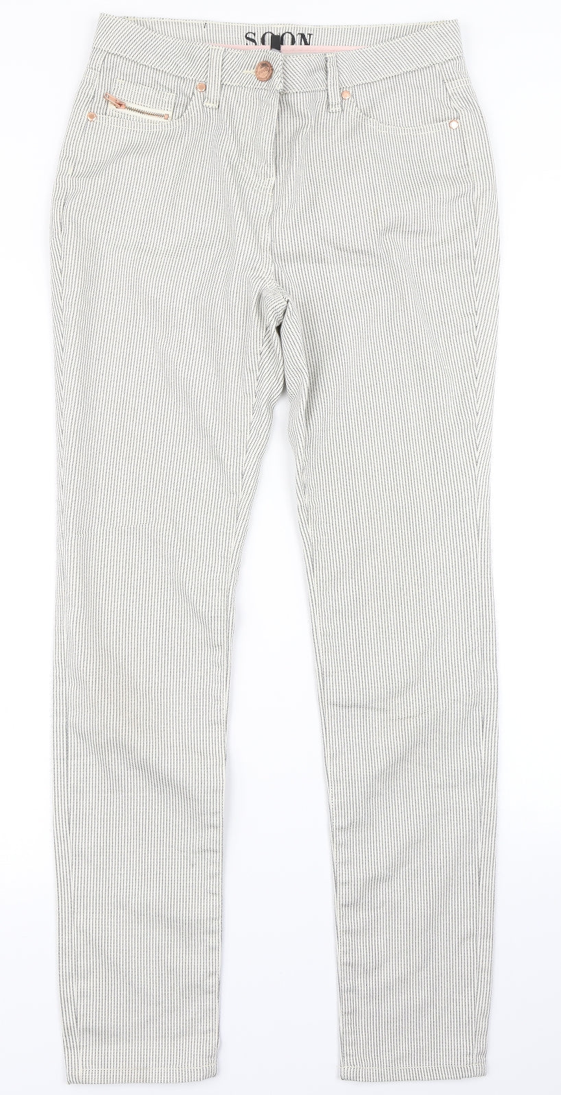 Soon Womens White Polka Dot  Skinny Jeans Size 10 L30 in