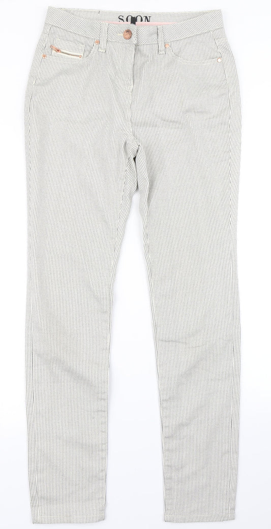 Soon Womens White Polka Dot  Skinny Jeans Size 10 L30 in