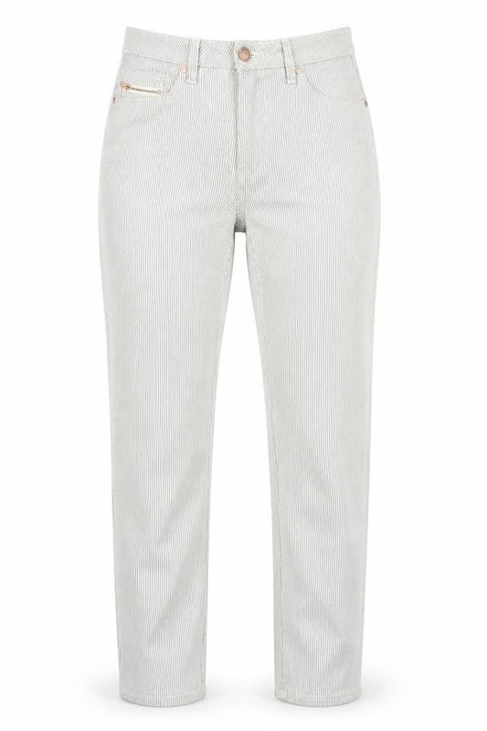 Front view of Soon women’s white polka dot skinny jeans, size UK 10, 30-inch leg