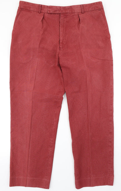 Mens UK Size 30 in Cuney Crewman Regular Fit Chino Red Trousers