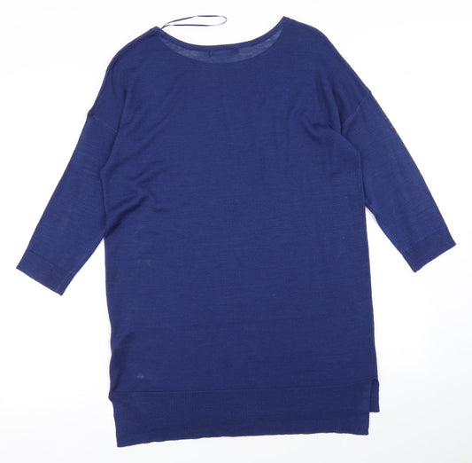 Womens UK Size 12 M&S Blue Pullover Jumper