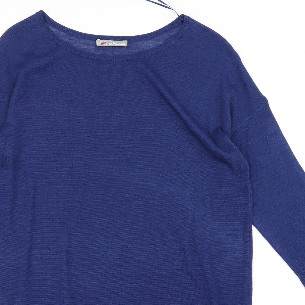 Womens UK Size 12 M&S Blue Pullover Jumper
