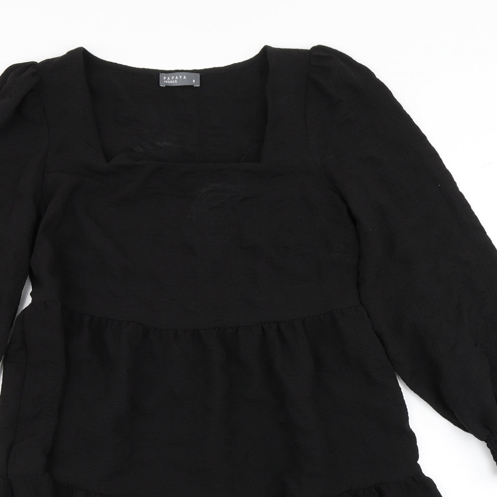 Papaya Womens Black   Skater Dress  Size 8