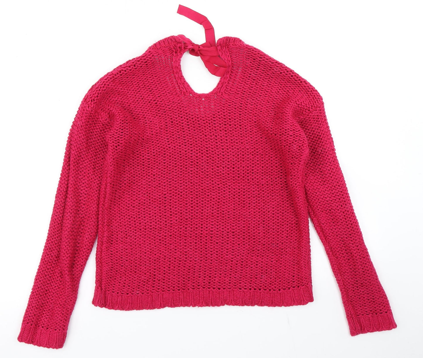 Easy Wear Womens Pink  Knit Pullover Jumper Size S