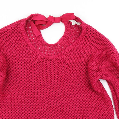 Easy Wear Womens Pink  Knit Pullover Jumper Size S