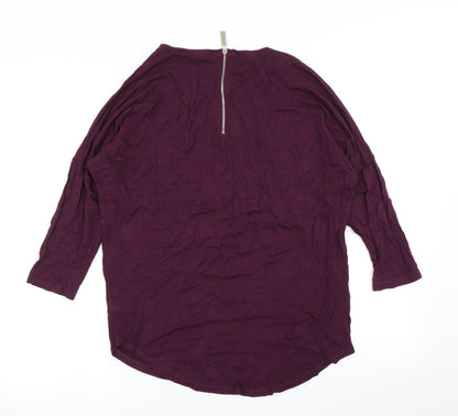 Womens UK Size 10 Select Purple Basic T-Shirt
