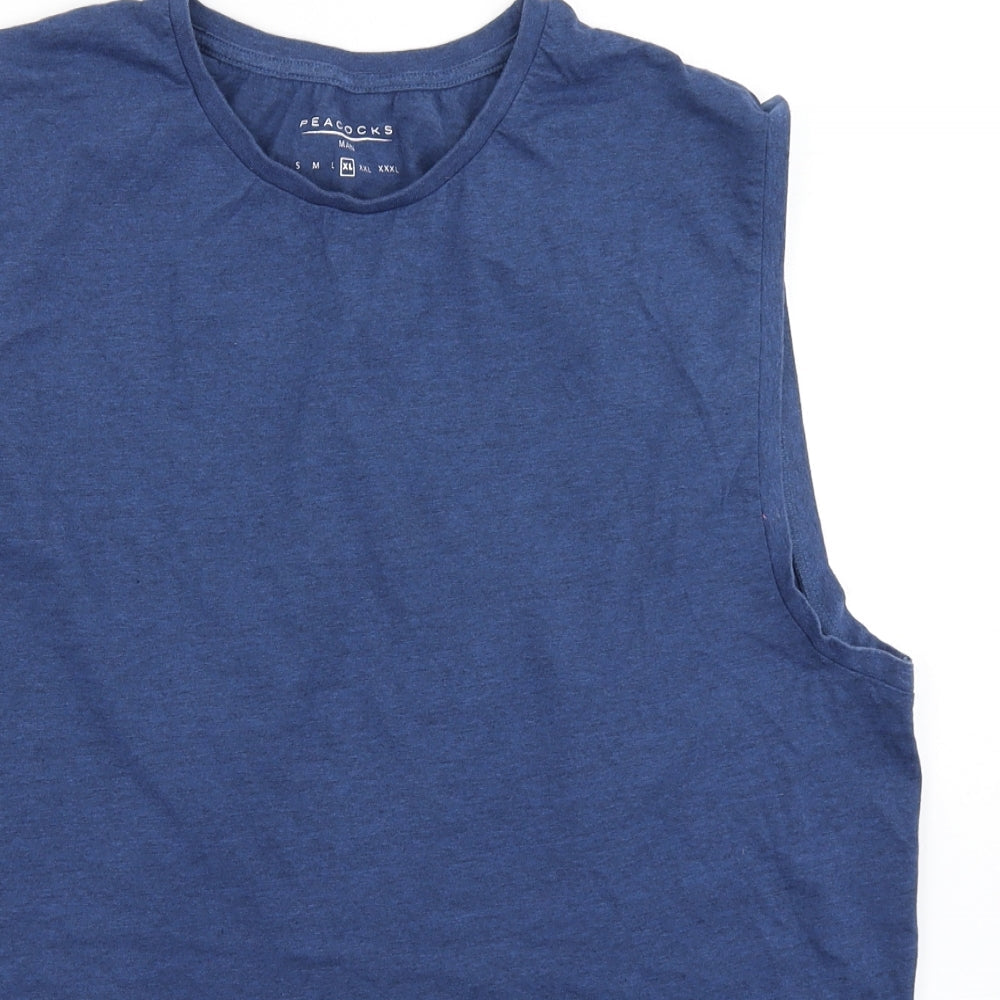 Peacocks Mens Blue    T-Shirt Size XL  - Tank