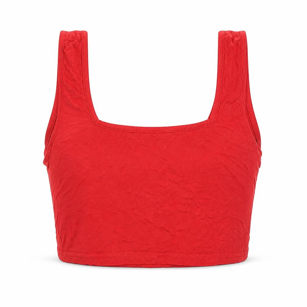 Womens UK Size 12 PRETTYLITTLETHING Red Cropped Tank