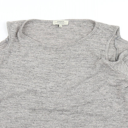 Papaya Womens Grey   Basic T-Shirt Size 12  - Cold shoulder
