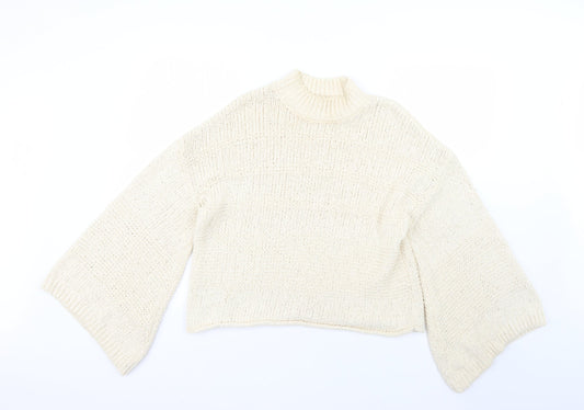 Womens UK Size 8 Topshop Beige Pullover Jumper
