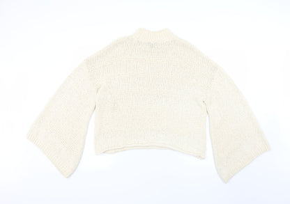 Womens UK Size 8 Topshop Beige Pullover Jumper