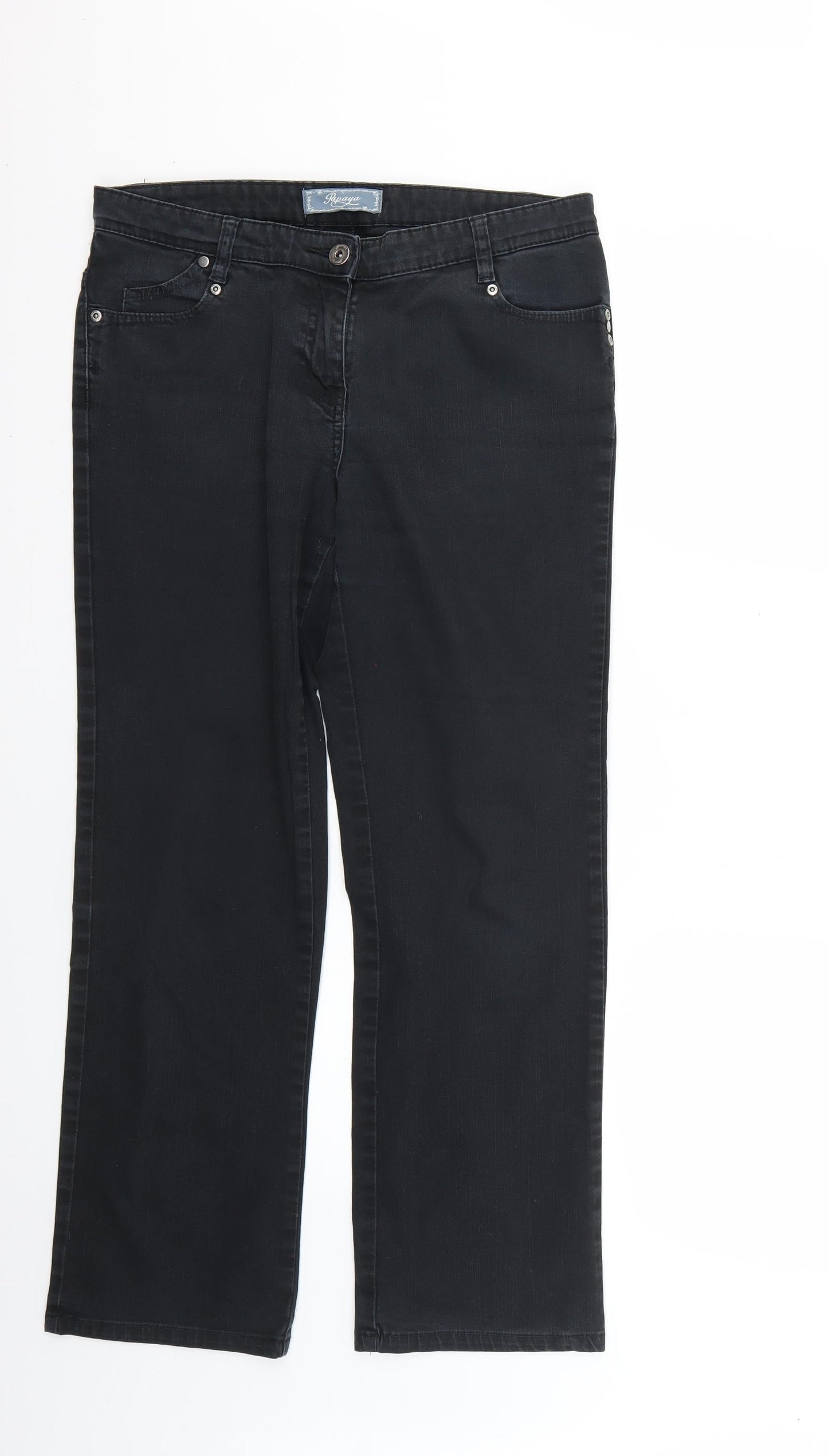 Womens UK Size 10 Papaya Regular Fit Skinny Black Jeans