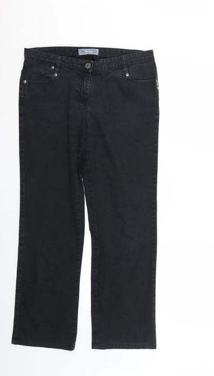 Womens UK Size 10 Papaya Regular Fit Skinny Black Jeans