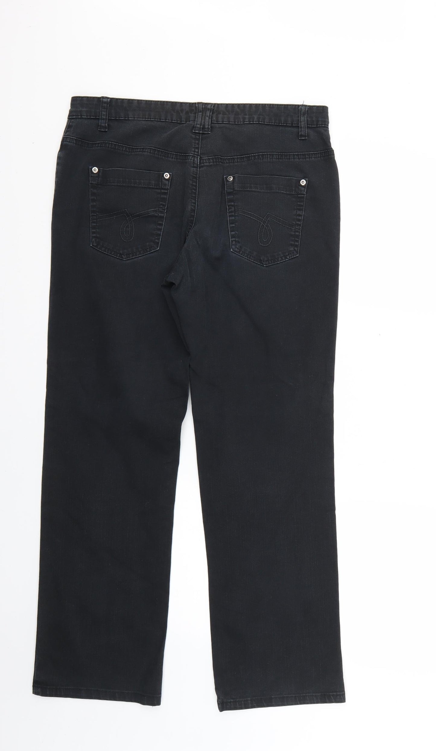 Womens UK Size 10 Papaya Regular Fit Skinny Black Jeans