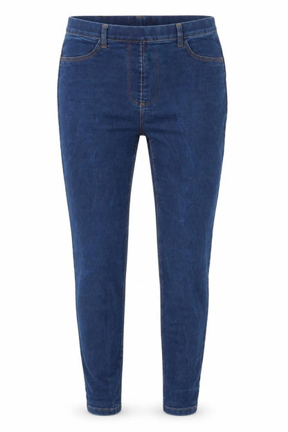 Front view of the collection women’s blue jegging jeans, size UK 12, 27-inch leg
