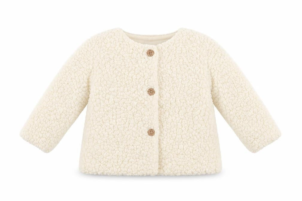 Front view of Primark Baby White Overcoat Coat, size 9-12, Months