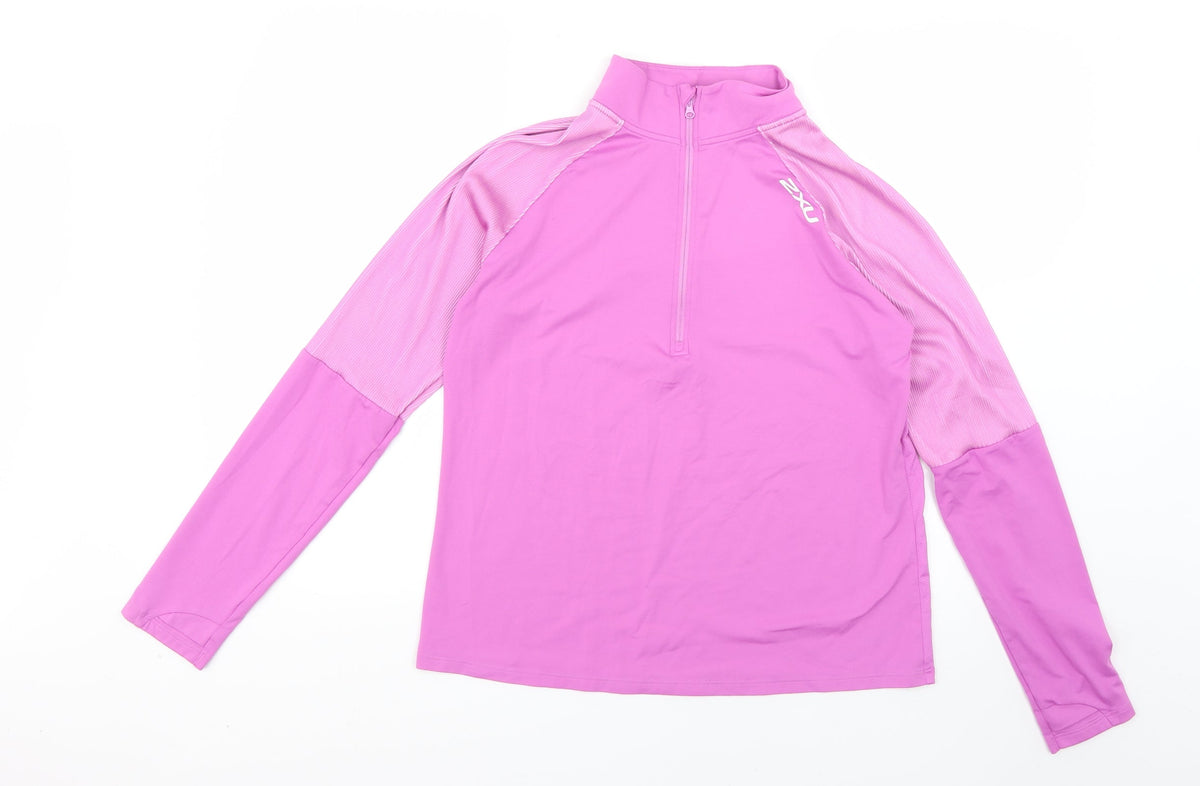 Additional front view of zxu women’s purple jacket, size L