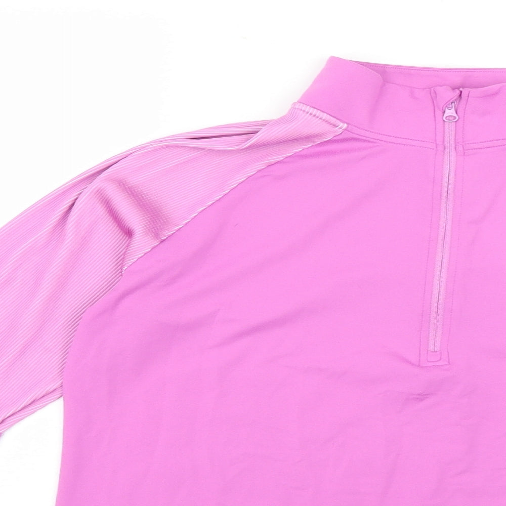 Close-up detail of zxu women’s purple jacket, size L