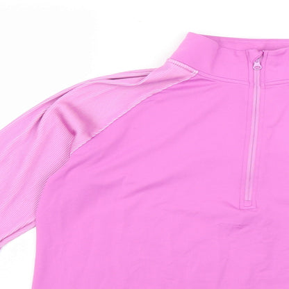 Close-up detail of zxu women’s purple jacket, size L