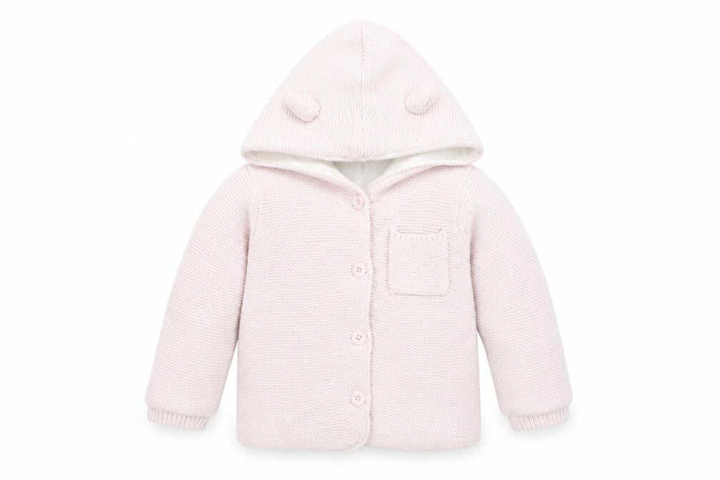 Front view of Matalan Baby Pink Overcoat Coat, size 12-18, Months