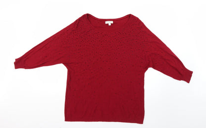 Womens UK Size L Monsoon Red Pullover Jumper