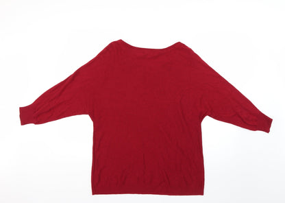 Womens UK Size L Monsoon Red Pullover Jumper