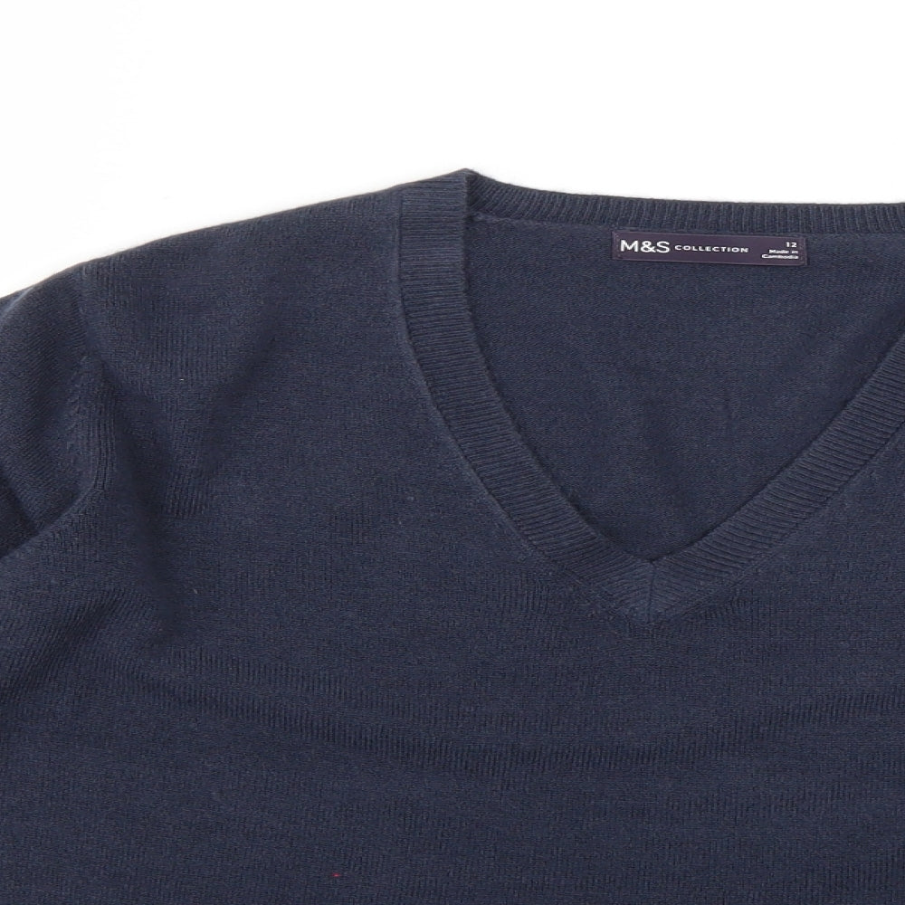 Womens UK Size 12 Marks and Spencer Blue Pullover Jumper