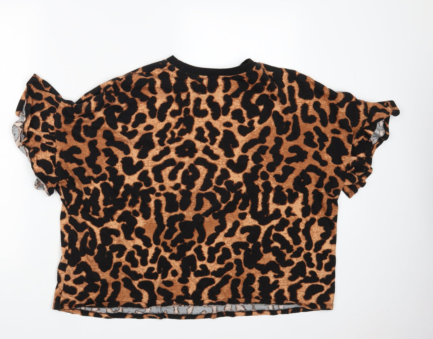 George Womens Brown Camouflage  Cropped T-Shirt Size 10