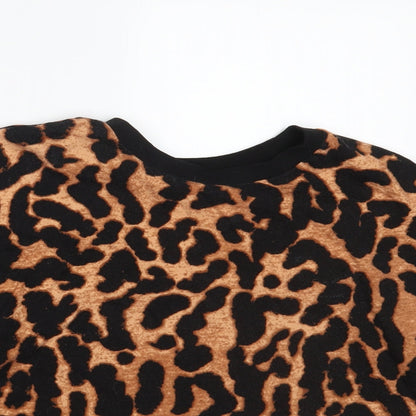 George Womens Brown Camouflage  Cropped T-Shirt Size 10