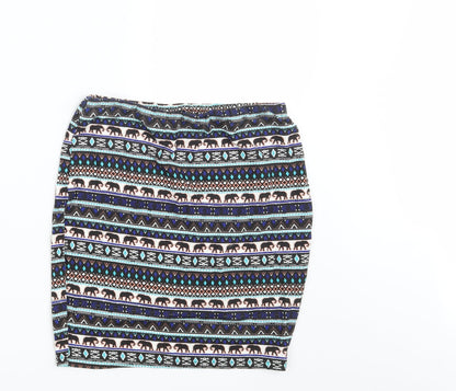 New Look Girls Multicoloured Argyle/Diamond  Straight & Pencil Skirt Size 14-15 Years