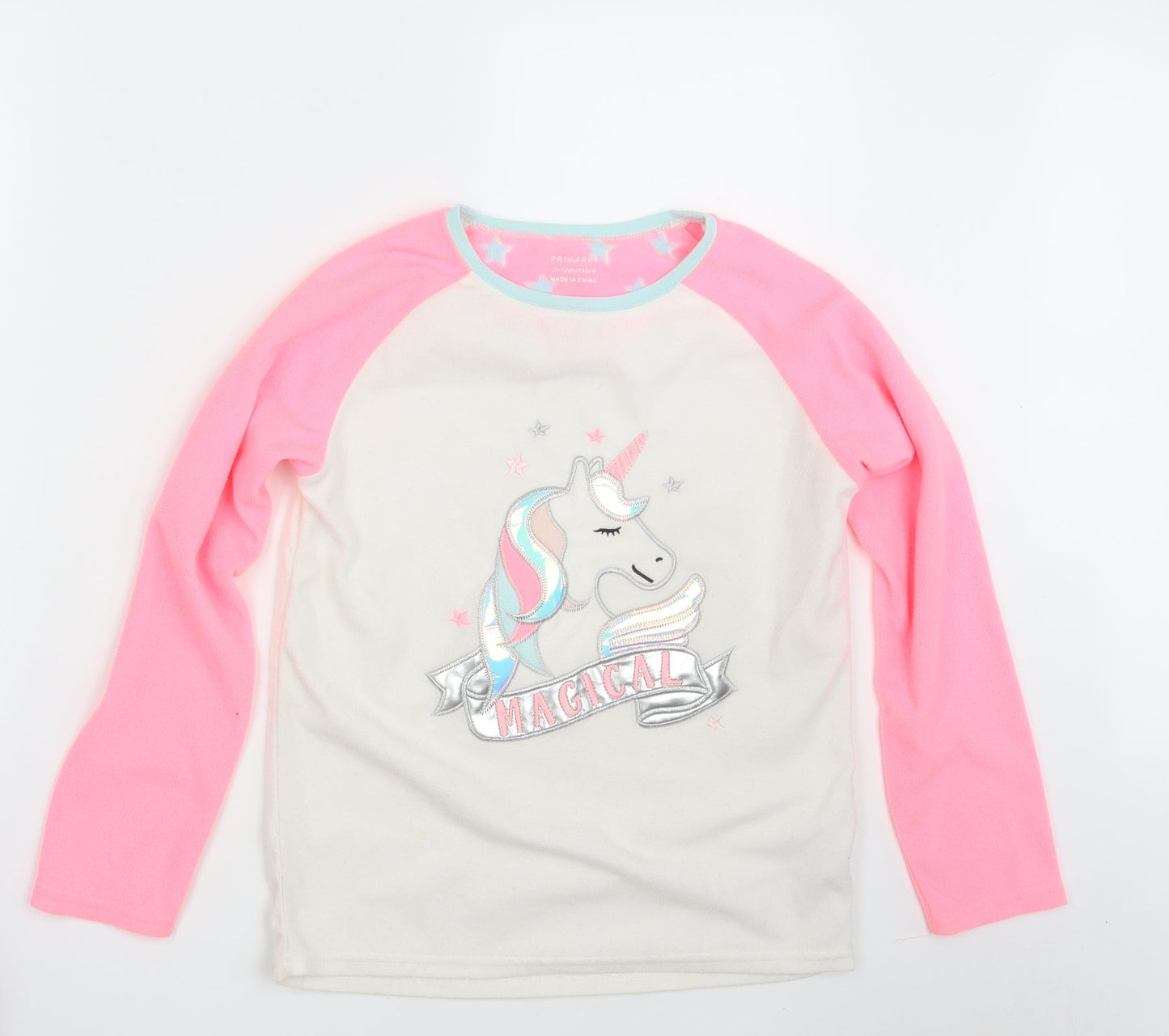 Primark Girls White   Pullover Jumper Size 11-12 Years  - Unicorn