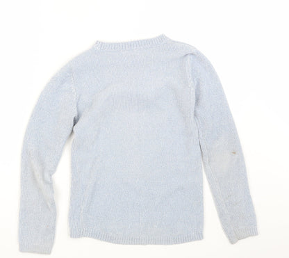 M & Co. Girls Blue   Pullover Jumper Size 11-12 Years  - Unicorn