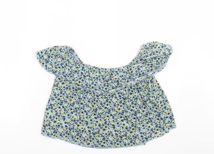 Womens UK Size 8 Topshop Blue Basic Blouse