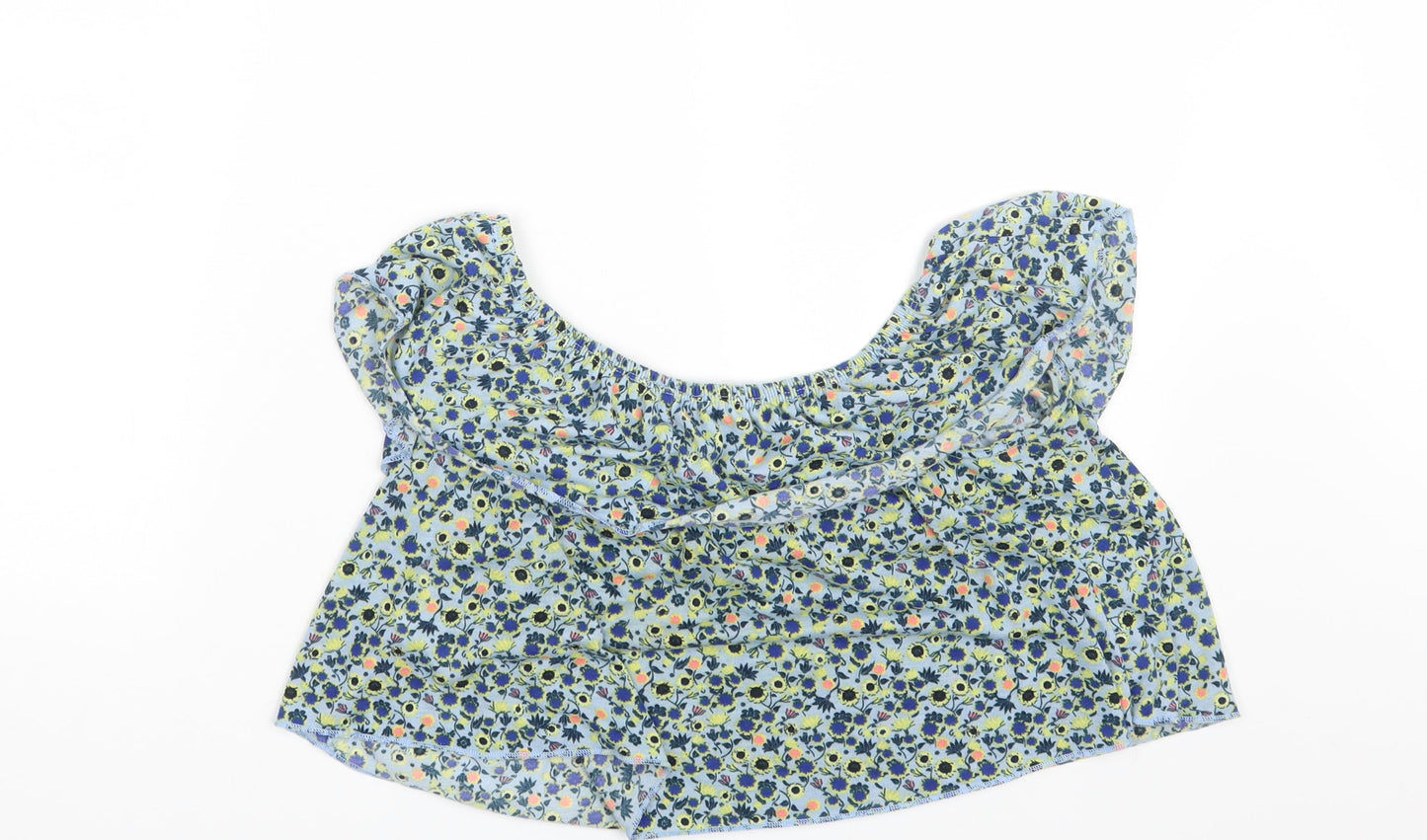 Womens UK Size 8 Topshop Blue Basic Blouse