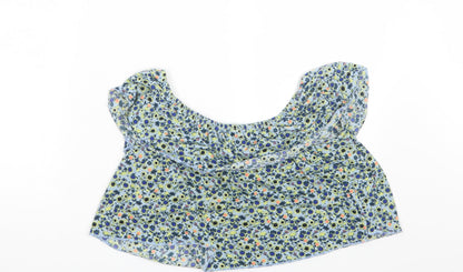 Womens UK Size 8 Topshop Blue Basic Blouse