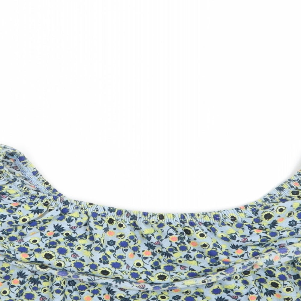 Womens UK Size 8 Topshop Blue Basic Blouse