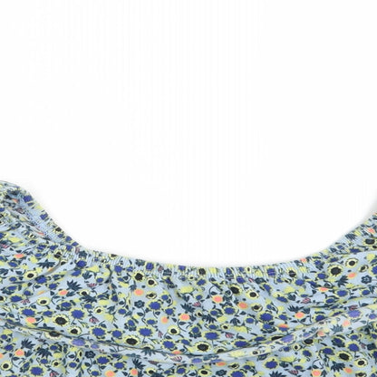 Womens UK Size 8 Topshop Blue Basic Blouse