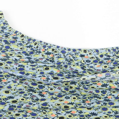 Womens UK Size 8 Topshop Blue Basic Blouse