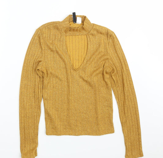 H&M Womens Gold   Pullover Sweatshirt Size S